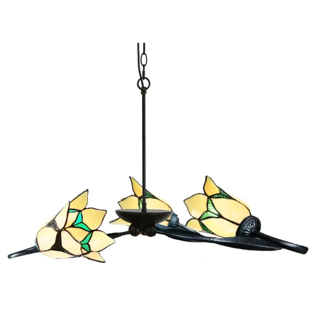 Coloured by Art 3 lichts Kroonluchter Lovely Flower Yellow - Art Deco Trade Geel
