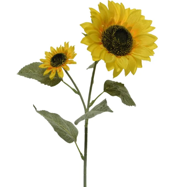 Bellatio Flowers & Plants Bellatio Design Kunstbloem Zonnebloem tak - 72 cm - geel - kunst zijdebloem - decoratie bloemen
