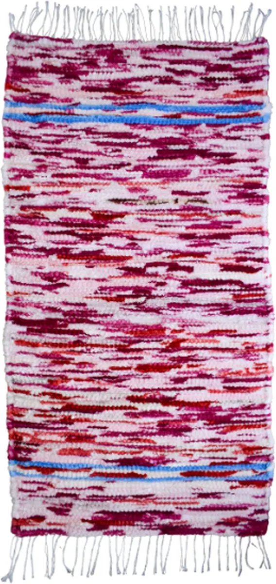 Poufs&Pillows Kleurrijk vloerkleed - 150 x 80 cm - Handgeweven tapijt - een originele aanwinst voor jouw interieur - een mix van paars en roze