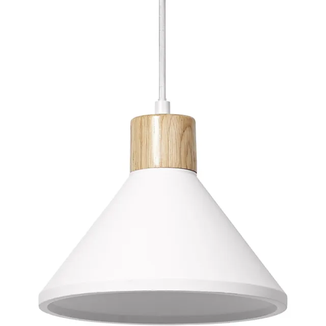 Osram DECOR Plaster Wood gips hanglamp, 220 mm, in donkergrijs, met metaal en gips behuizing, voor moderne binnenverlichting, flexibele armatuurkeuze dankzij de E27 fitting Wit|Houtdecor