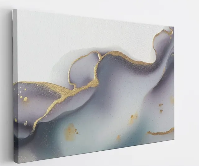 Saammp Canvas Schilderij - paars goude- Abstract - 70x50 - Foto op canvas - Wanddecoratie - Muurdecoratie Woonkamer - Slaapkamer decoratie - Canvas Print Multicolor