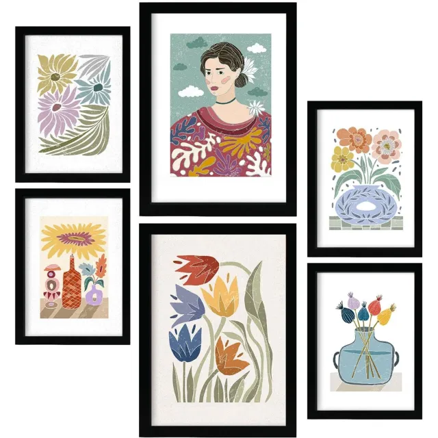Nacnic Set van 6 Etnische Tuin Kunstprints - Decoratieve Muurkunst A4/A3