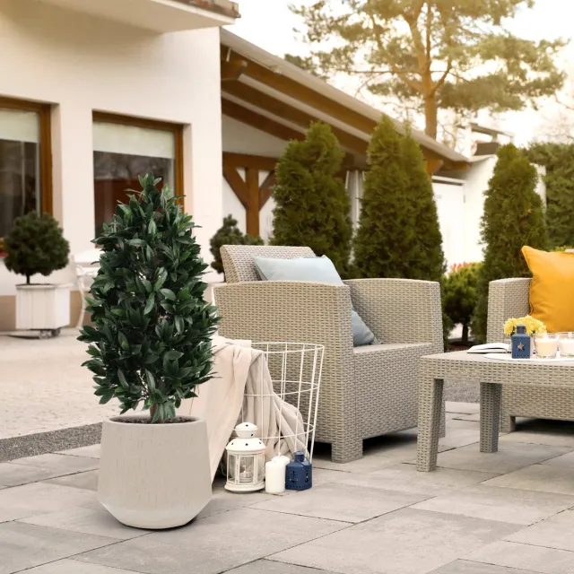 maxifleur Kunstplanten Laurier Kunstplant Pyramide 105cm UV Deluxe Groen