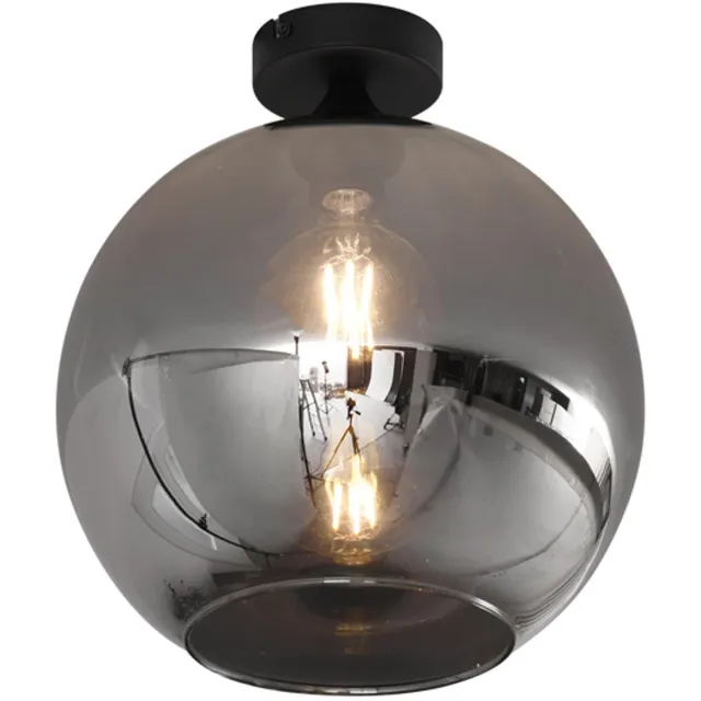 QAZQA sandra - Art Deco Plafondlamp - 1 lichts - Ø 30 cm - Zwart - Woonkamer | Slaapkamer | Keuken