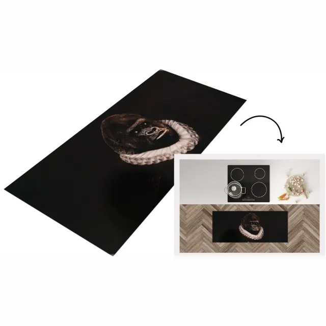 KitchenYeah Keukenloper - Loper keuken - Aap - Schilderij - Oude meesters - Keukenloper vinyl Multicolor