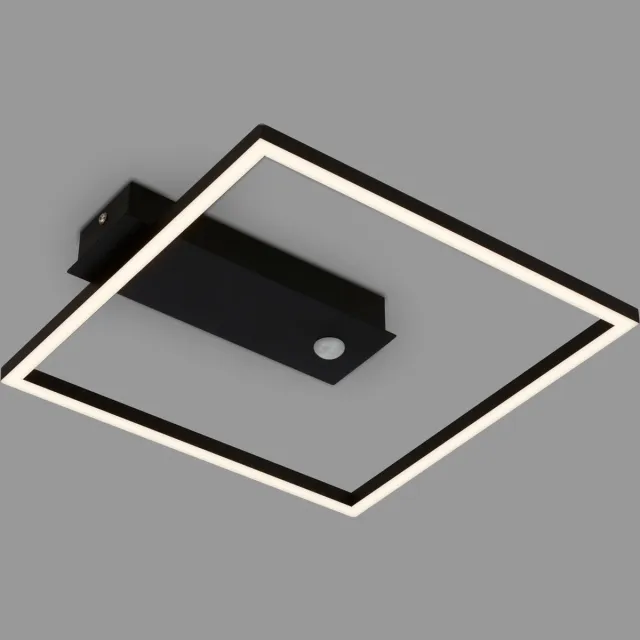 Briloner Nici - LED Plafondlamp met bewegingssensor - plafonniére met bewegingsmelder - zwart - LED - 12.5W