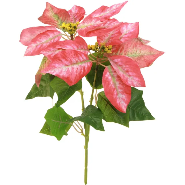 Viana Kunst Poinsettia Rood Roze L35cm 6st 2 bosjes, 6 Stück