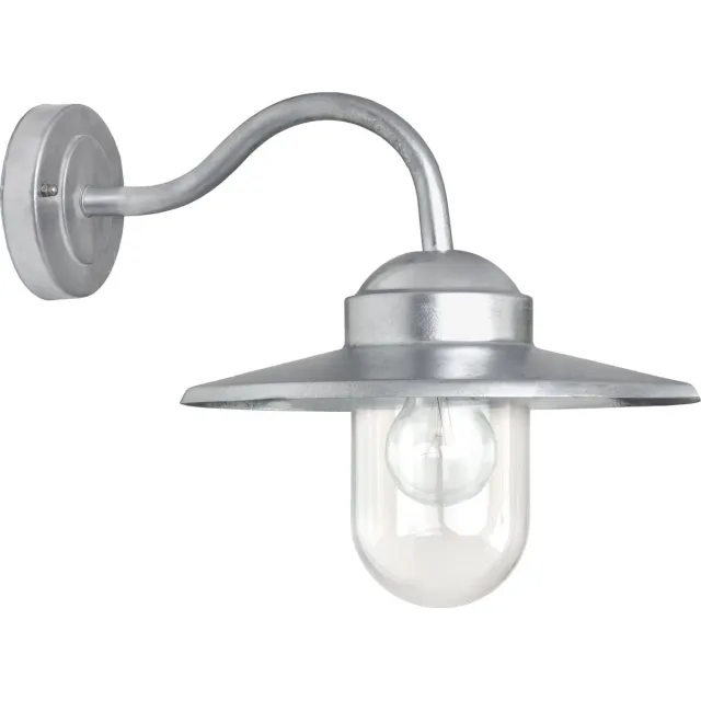 KS Verlichting wandlamp - Dolce retro - Buitenlamp - E27 - Klassiek - Glas - Staal - Zilver Gegalvaniseerd