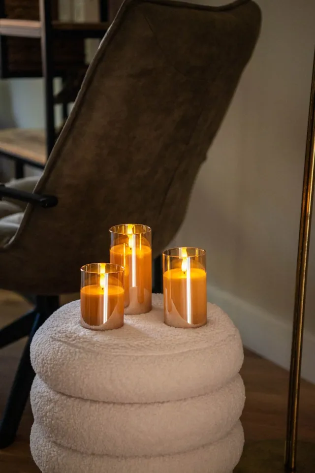 Dorsetto oplaadbare led kaarsen set - brandtijd 105 uur - 3 stuks- met afstandsbediening warm wit