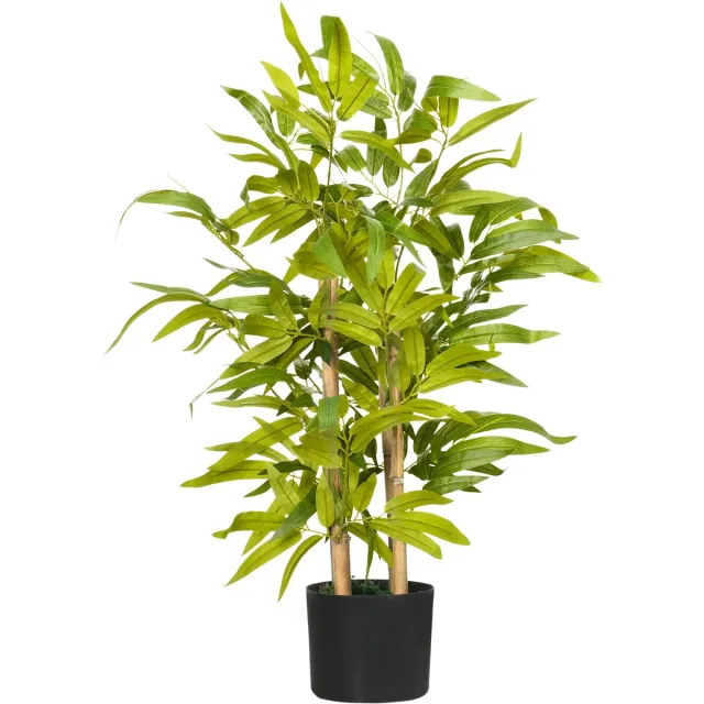 Homcom Kunstbamboe - Polyester - 15x15x60cm - Groen Groente
