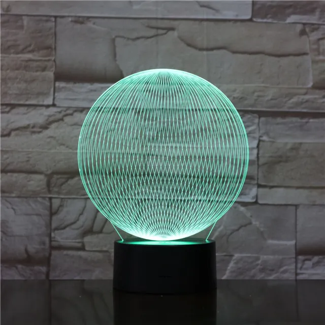 MC Living 3D Led Lamp Met Gravering - RGB 7 Kleuren - Bal