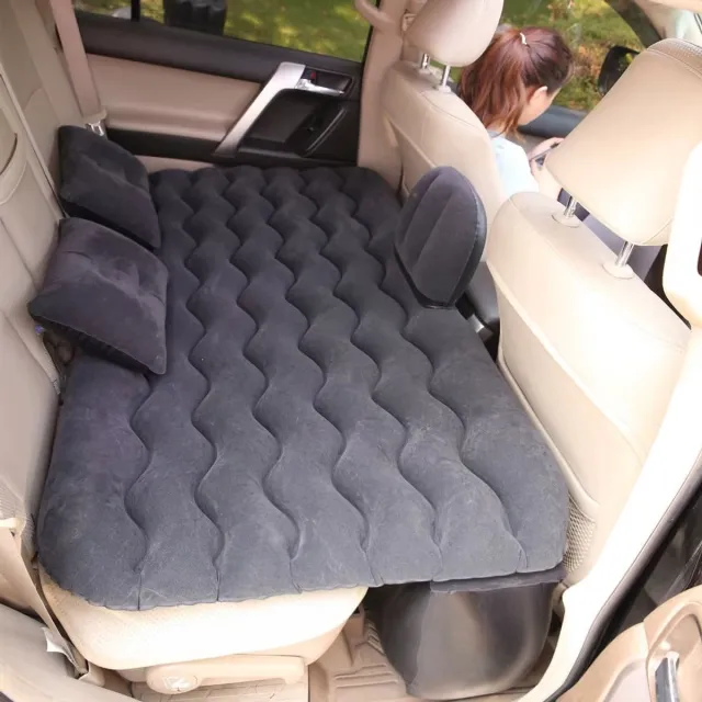 rimmo Auto lucht opblaasbaar reismatras voor achterbank – opblaasbaar auto matras en camping bed - universeel auto bed kussen voor reizen en outdoor gebruik - Zwart