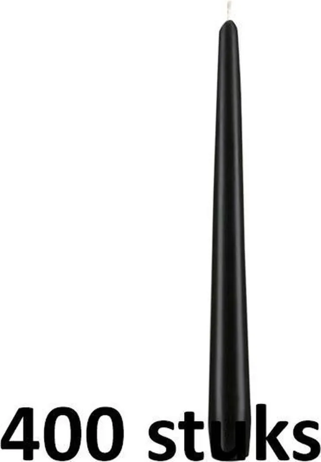 Smulders Deco 400 stuks dinerkaarsen zwart 245/23 (7 uur)