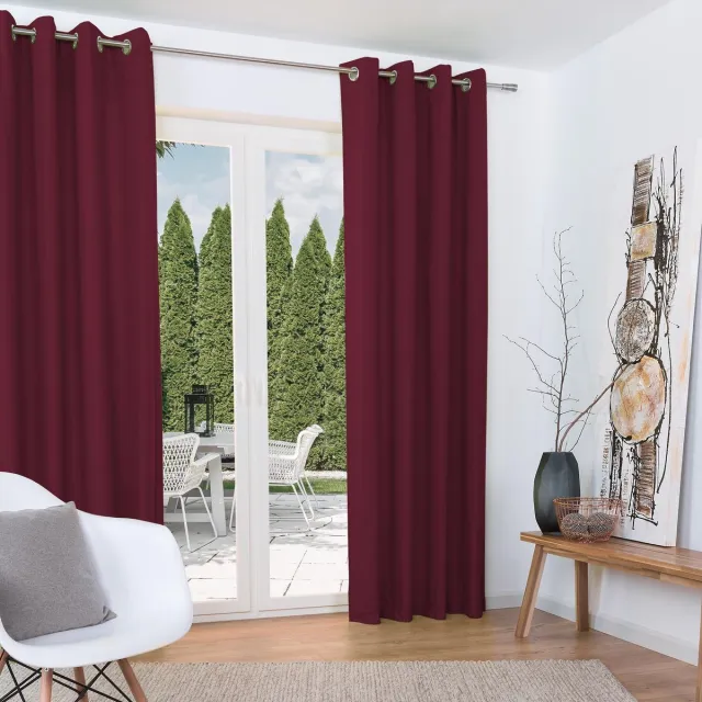 Beautissu Amelie TO - Set van 2 Isolerende Gordijnen met Ringen - Thermische Gordijnen Kant en Klaar Verduisterend 140x245cm Bordeaux - Koude Bescherming & Warmte Isolerend