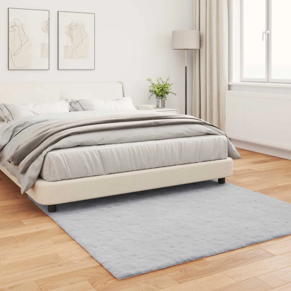 vidaXL Antislip vloerkleed van imitatie konijnenbont OLITE Grijs, foto 3