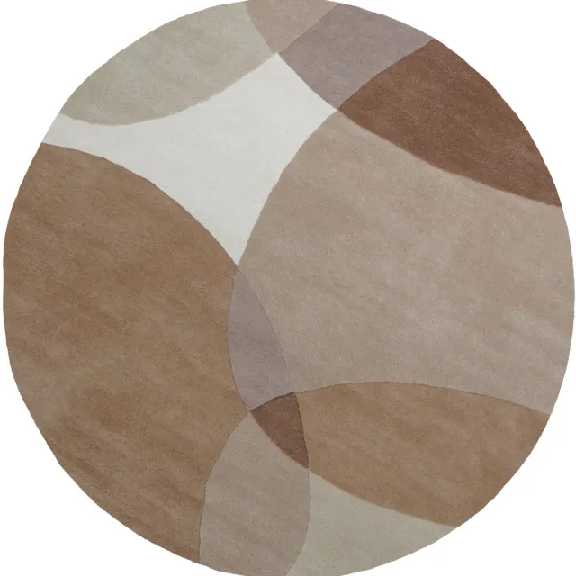 Veer Carpets Vloerkleed Abstract Beige/Bruin - Rond ø200 cm