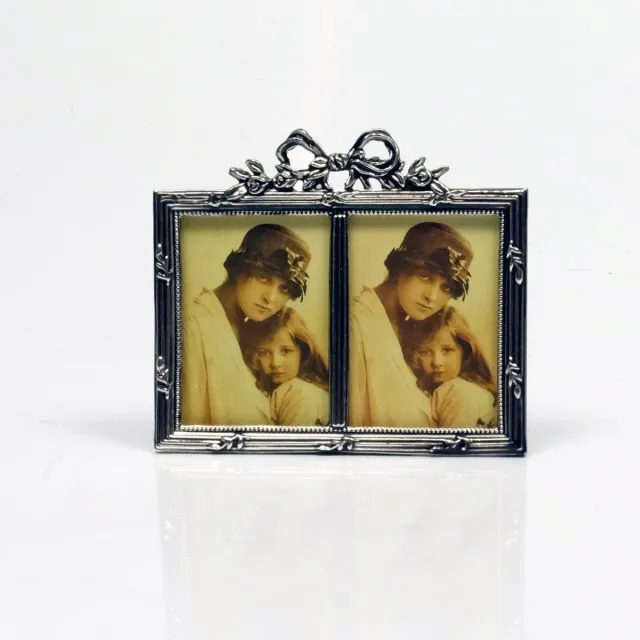 Alle lijsten AL - Antieke 2luik fotolijst voor foto formaat 5 x 8 cm zilver