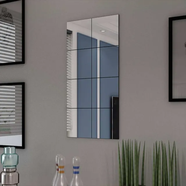 vidaXL Spiegeltegels frameloos 8 st 20,5 cm glas Zilver