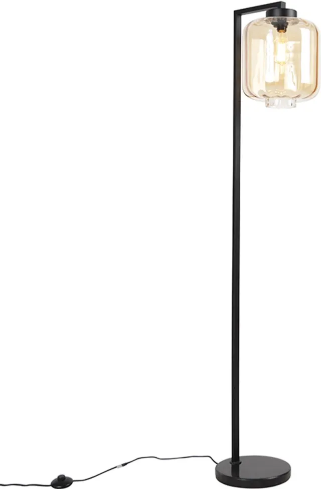 QAZQA qara - Design Vloerlamp | Staande Lamp met kap - 1 lichts - H 1530 mm - Beige - Woonkamer | Slaapkamer | Keuken