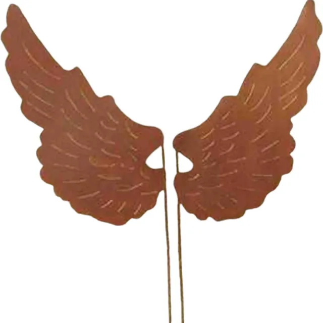 Dream-Garden Metalen Engelenvleugels op Stang – 40x20x50 cm -kerst- graf decoratie Roest bruin