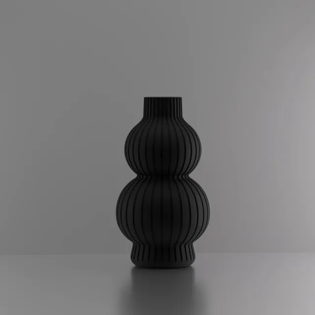 3d-gezellig Julia - Vaas - Waterdicht - Zwart - Maat 25 cm - Kunststof - Modern - Bloemenvaas - 100% gerecycled PLA (bioplastic)