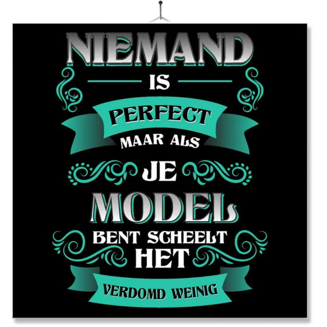 MC Living Tegel Met Opdruk | Kado | Cadeau | Niemand Is Perfect | Beroep | Model Multi-Color