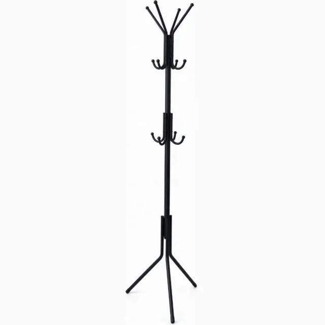 Hoppa! Staande kapstok - 12 haken - zwart - staal - 45 x 45 x 183 cm (B x D x H)