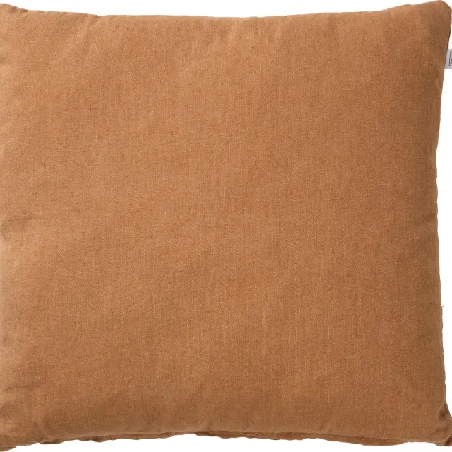 Dutch Decor LINN - kussenhoes 45x45 cm - 100% linnen - effen kleur - Tobacco Brown - bruin - met rits - zonder binnenkussen