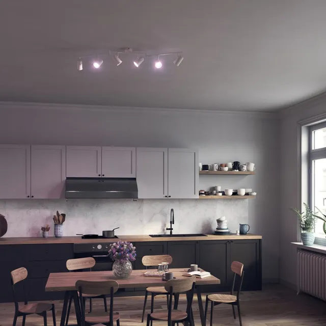 HOFTRONIC SMART Riga smart LED plafondlamp 6 spots – Dimbaar en draaibaar – opbouwspots Wit – SMART GU10 - RGBWW - Google home en Amazon Alexa