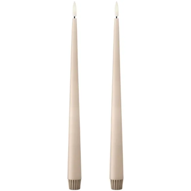 Ester & Erik Taperkaars 30cm Ice Latte LED (set van 2) - Kaarsen bruin