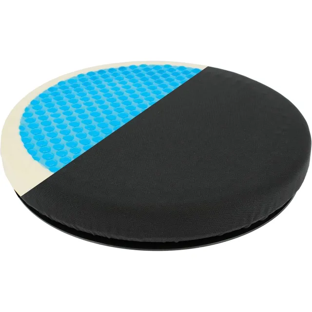 Imperatoris Gelkussen - Rond - Gel Zitkussen - Gelkussen Zitten - Stuitkussen - Wigkussen - Stoelkussen - Orthopedisch - Traagschuim Kussen - 40 x 6 cm - Zwart - van Imperatoris