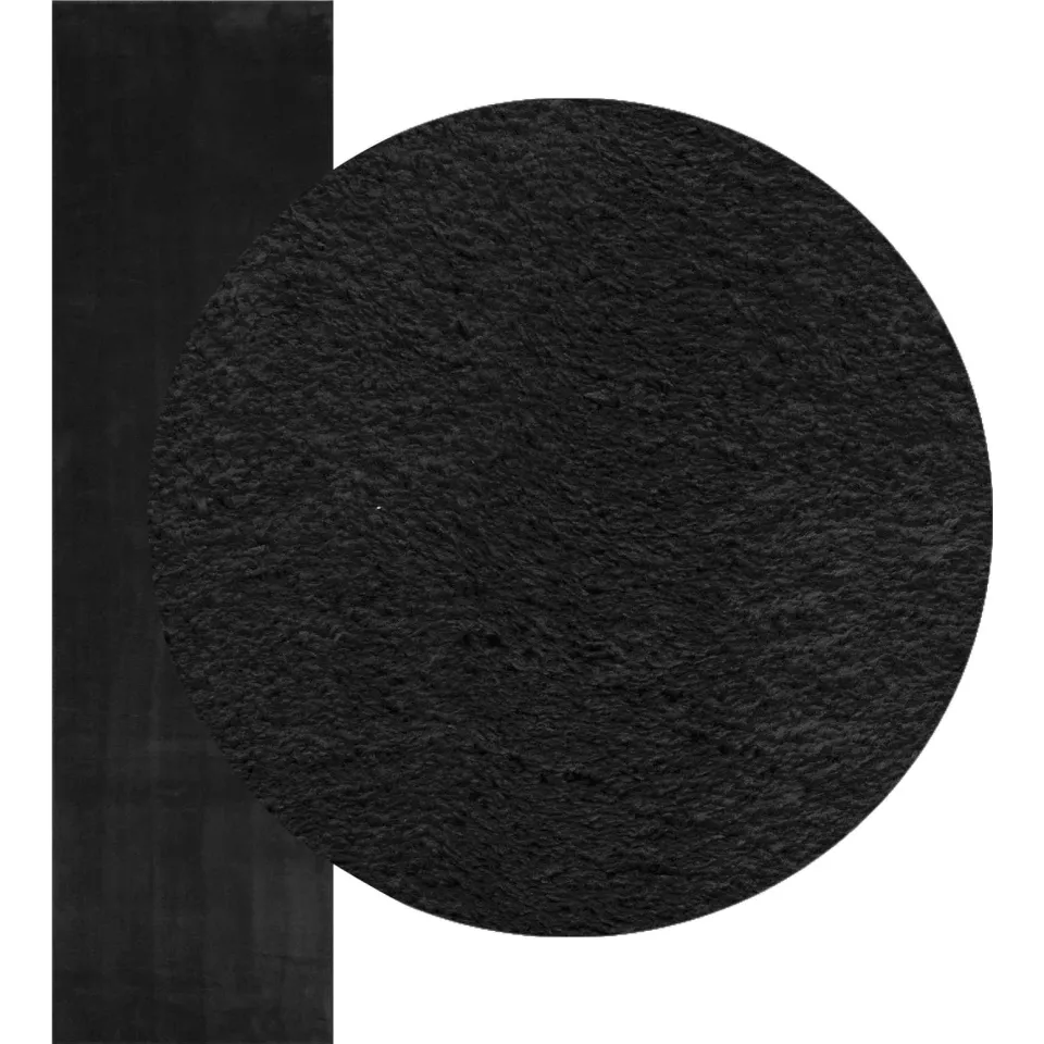 vidaXL Vloerkleed HUARTE Zwart 80 x 300 cm 100% Polyester Plat
