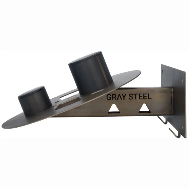 Gray Steel X5 Helmhouder & Wandsteun - Gun Metal Kleur - 5-in-1 Ophangsysteem voor Motoruitrusting, Motorhelmen en Motorkleding