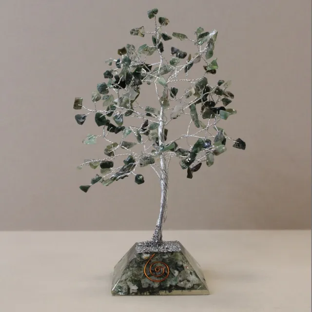 Ancient Wisdom Edelsteen - Edelsteenboom met organietbasis - mosagaat - kristallen - elixers - orakelkaarten - meditatie - spiritualiteit multicolor