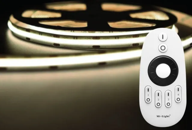 DiamantLED LED Strip COB - 10 Meter - Complete Set - 4000k - Neutraal Wit - 24V - 480LED/m - Met RF Mi-Light(MiBoxer) Afstandsbediening