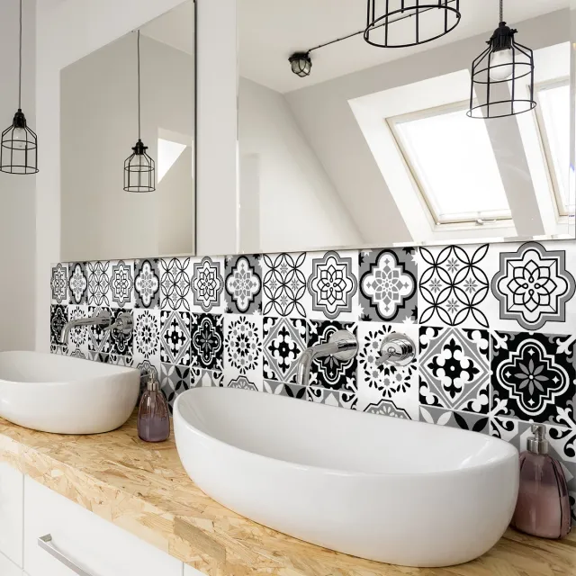 Ambiance Sticker Zelfklevende tegelmuurstickers voor keuken en badkamer - 9 Azulejos Conreza tegelstickers - 9 stickers van 15x15 cm Multi color