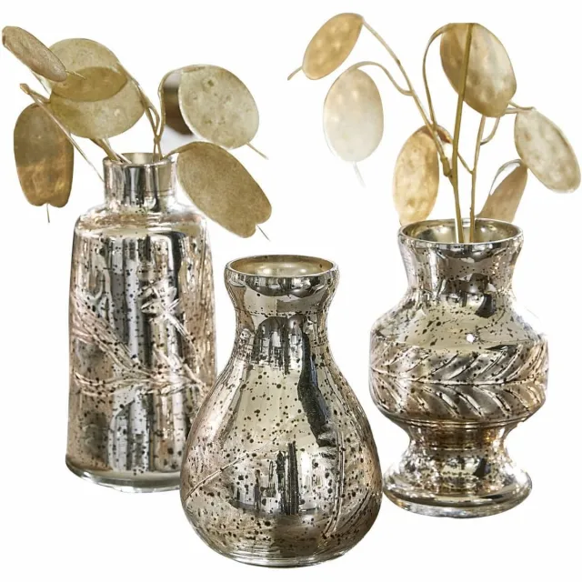 Loberon Vaas set van 3 Briolique antiekchampagne