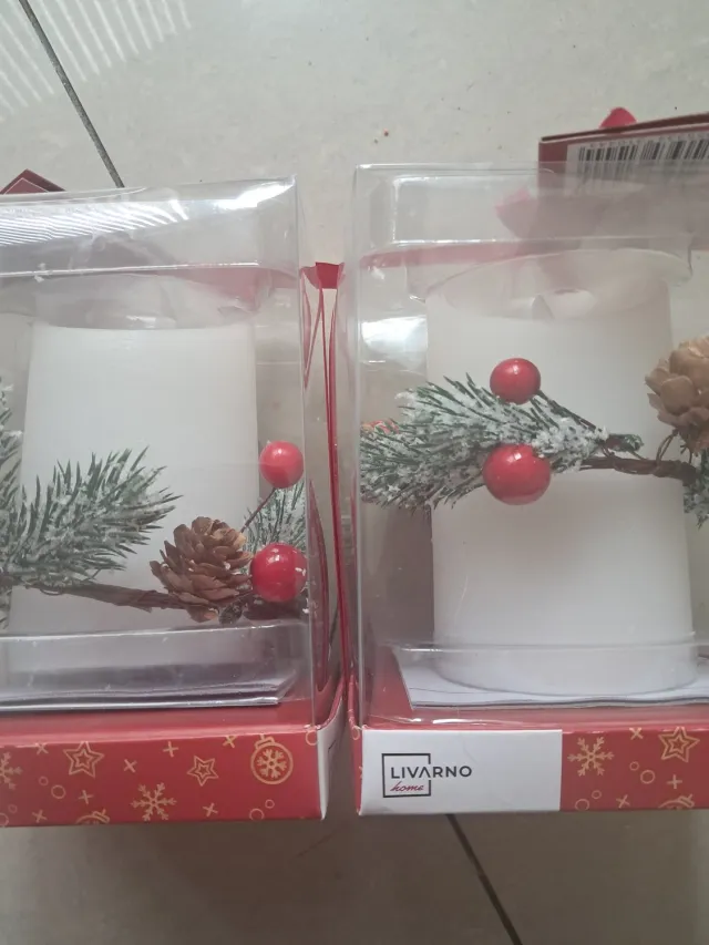 livarno home 2 stuks LED Waskaars - 7.5 x 12.5 cm - Wit - kerstdecoratie - Kerstverlichting