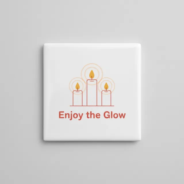 Nevolis Enjoy the Glow Tegel 15×15 cm – Gezellige Kaarslicht Quote Keramische Wandtegel – Warm Scandinavisch Home Decor Cadeau Multi Color