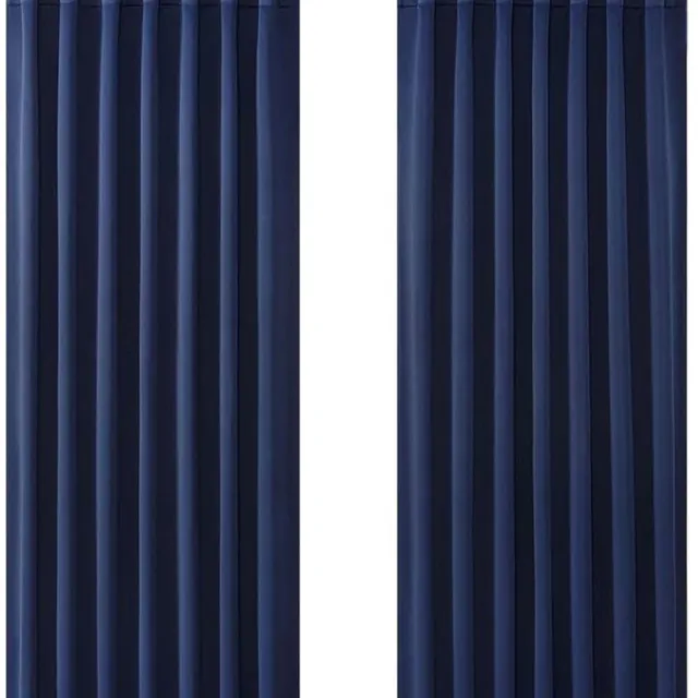 Unyqoos Marineblauwe verduisteringsgordijnen met verborgen lussen en stangdoorgang Donkerblauw