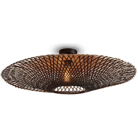 Good&Mojo Plafonniere Kalimantan bamboe dia.87x20cm naturel/zwart. Naturel met zwart