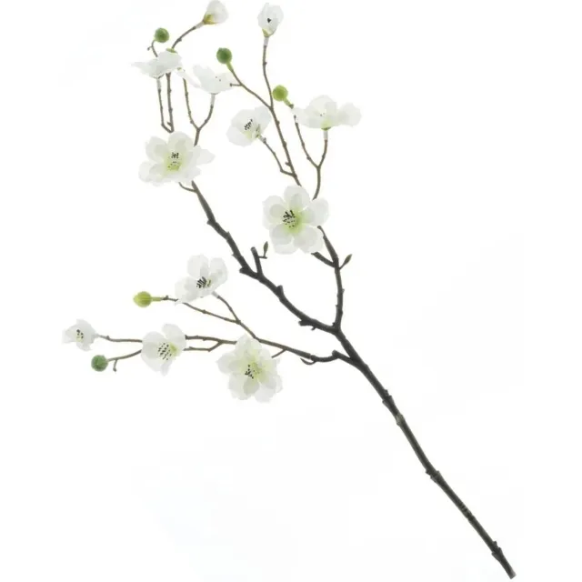 Bellatio Design Kunstbloemen appelbloesem Kyoto - 56 cm - wit - Kunst zijdebloemen - kleine witte bloemetjes