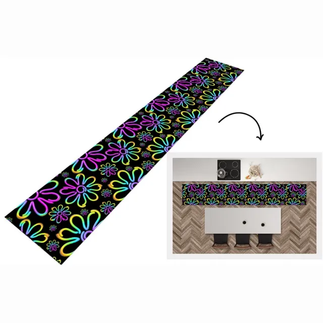 KitchenYeah Keukenloper - Keukenmat - Bloemen - Neon - Patronen - Psychedelisch - Keuken vloerkleed Multicolor
