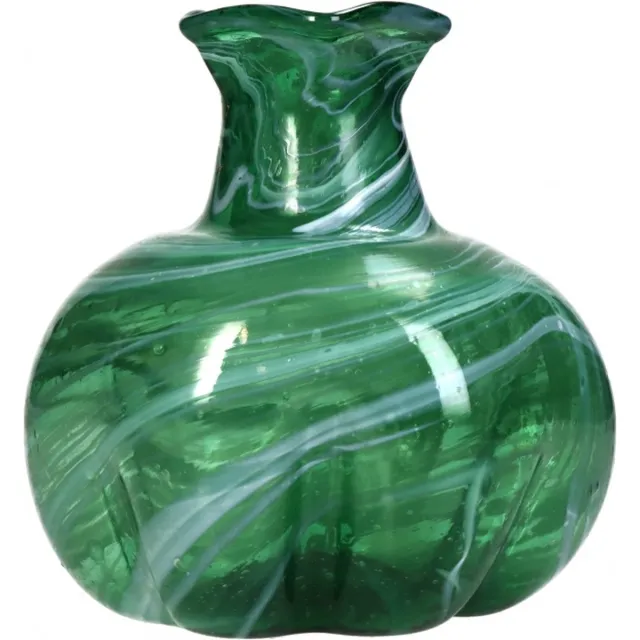 HD Collection Vaas Waves - Glas- 15 x 15 x 15 cm (BxHxD) Groen