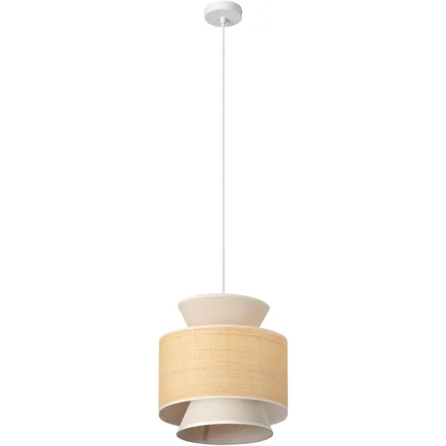 Osram DECOR Wrap Kegel Hanglamp E27 Beige 350mm diameter, Raffia en Bast met linnen voor Boho-stijl