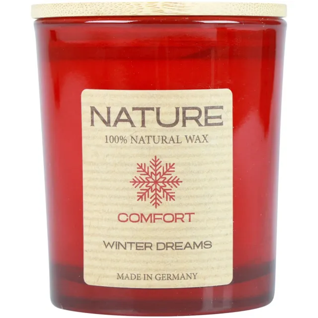 Wenzel Kerzen Geurkaars in een glazen natuurlijke waskaars Winter Dreams 85×70mm wit