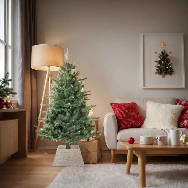 vidaXL Kerstboomkraag Vierkant Wit 50 x 50 x 25 cm Waterhyacint