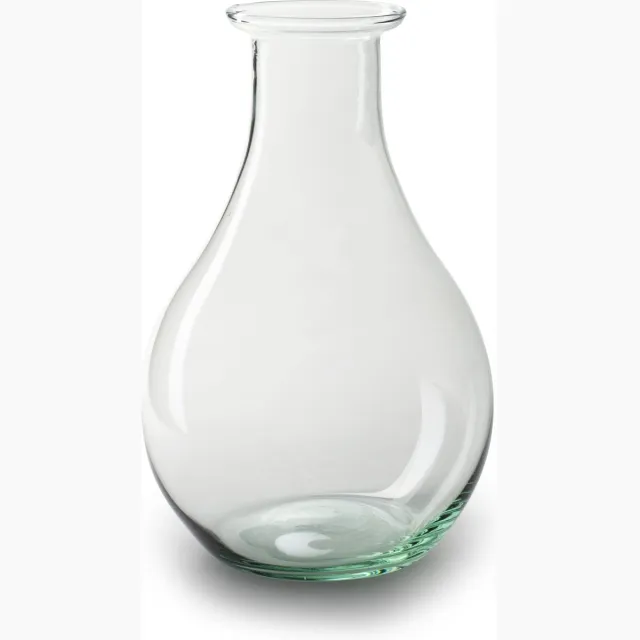 Jodeco Bloemenvaas Theresa - helder transparant - eco glas - 15 x 25 cm - Sierlijke kruik vorm