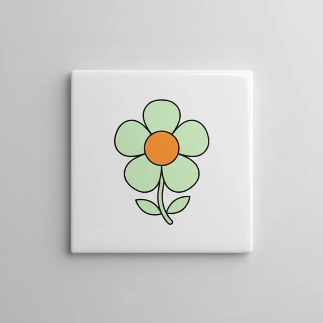 Nevolis Esthetische Bloemdesign Keramische Tegel 15x15 cm – Minimalistische Botanische Wanddecoratie Cadeau Multi Color