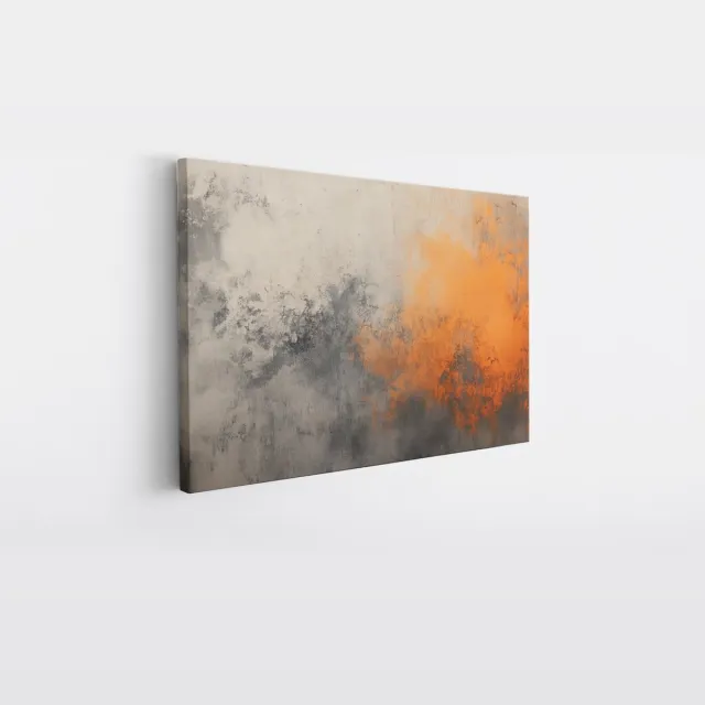 Saammp Canvas Schilderij - Oranje erosie - Abstract - 150x100 - Foto op canvas - Wanddecoratie - Muurdecoratie Woonkamer - Slaapkamer decoratie - Canvas Print Multicolor